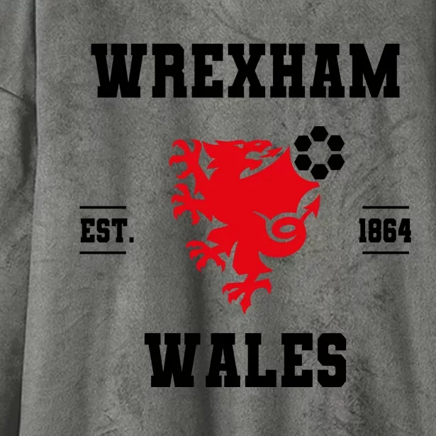 Wrexham Wales Football Gift Hooded Wearable Blanket