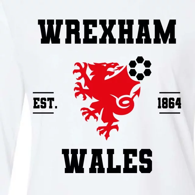 Wrexham Wales Football Gift Womens Cotton Relaxed Long Sleeve T-Shirt