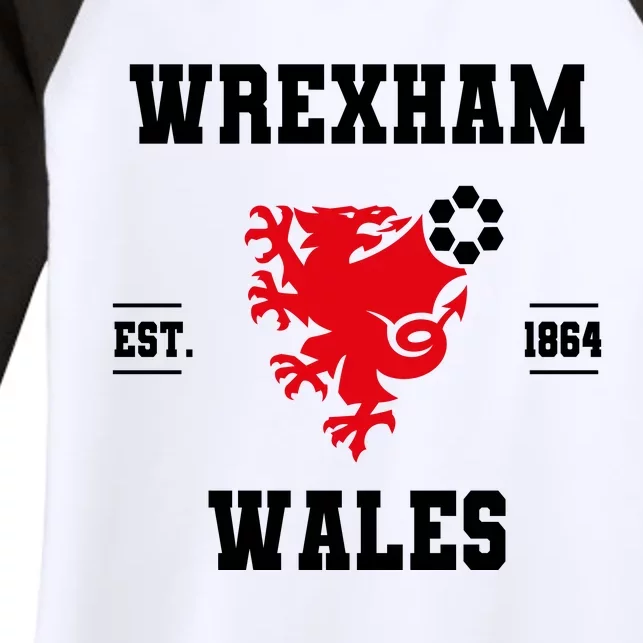 Wrexham Wales Football Gift Women's Tri-Blend 3/4-Sleeve Raglan Shirt