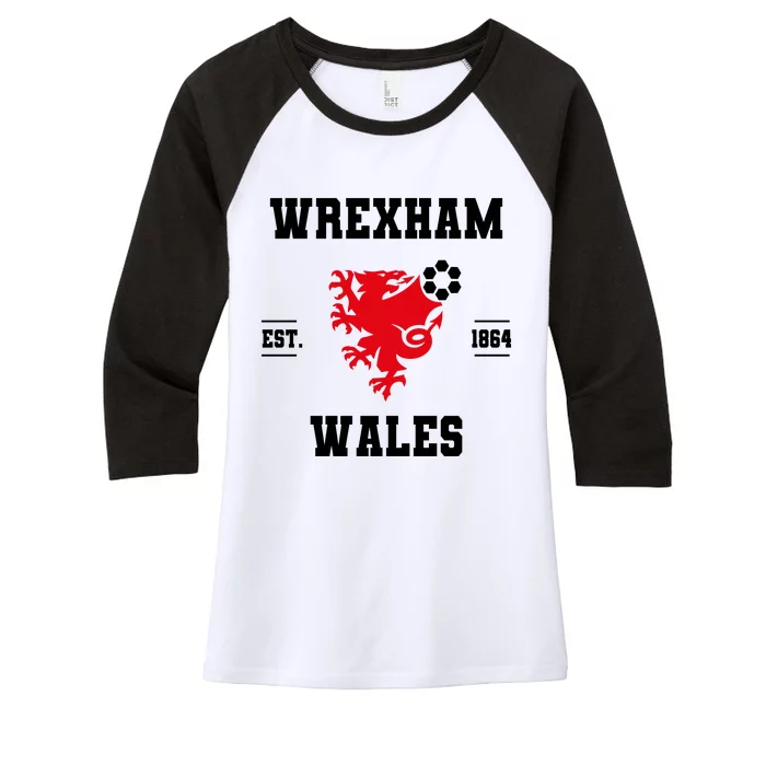 Wrexham Wales Football Gift Women's Tri-Blend 3/4-Sleeve Raglan Shirt