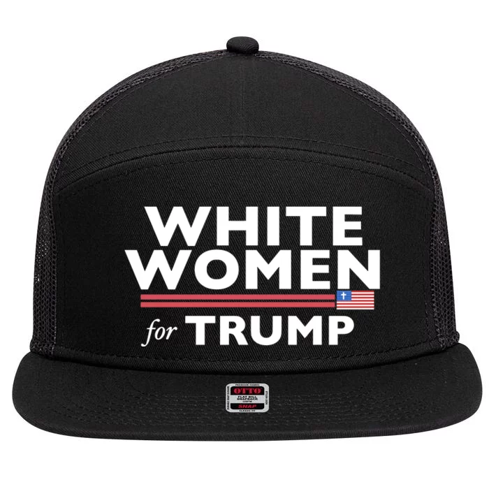 White Women For Trump 7 Panel Mesh Trucker Snapback Hat