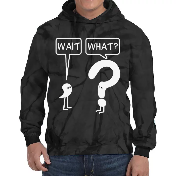 Wait What Funny Grammar Questioning Punctuation Tie Dye Hoodie