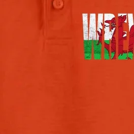 Wrexham Wales Flag Welsh Dragon Merch Souvenir Dry Zone Grid Performance Polo