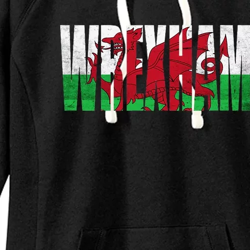 Wrexham Wales Flag Welsh Dragon Merch Souvenir Women's Fleece Hoodie