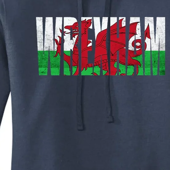 Wrexham Wales Flag Welsh Dragon Merch Souvenir Women's Pullover Hoodie