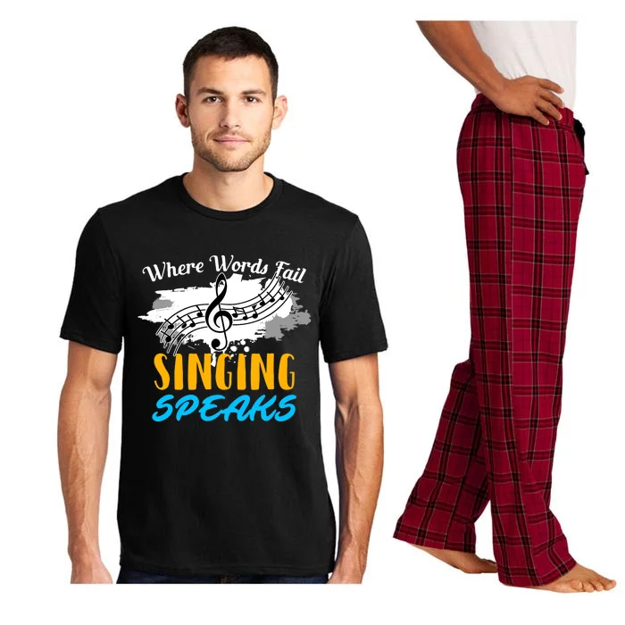 Where Words Fail Singing Speaks Singer Music Note Pajama Set