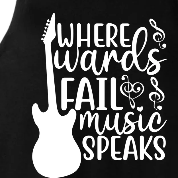 Where Words Fail Music Speaks Cool Gift Musical Music Notes Musician Gift Ladies Tri-Blend Wicking Tank