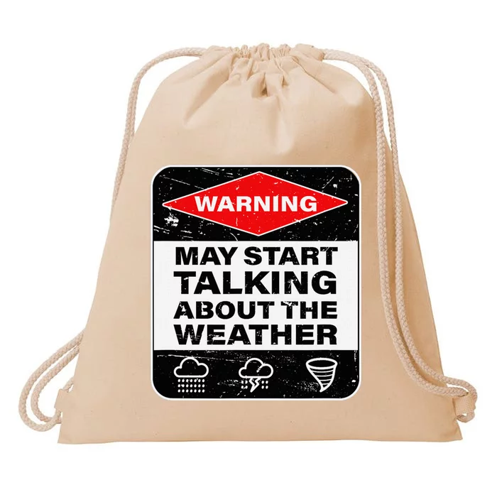 Weather Warning Funny Raining Storms Meteorology Drawstring Bag