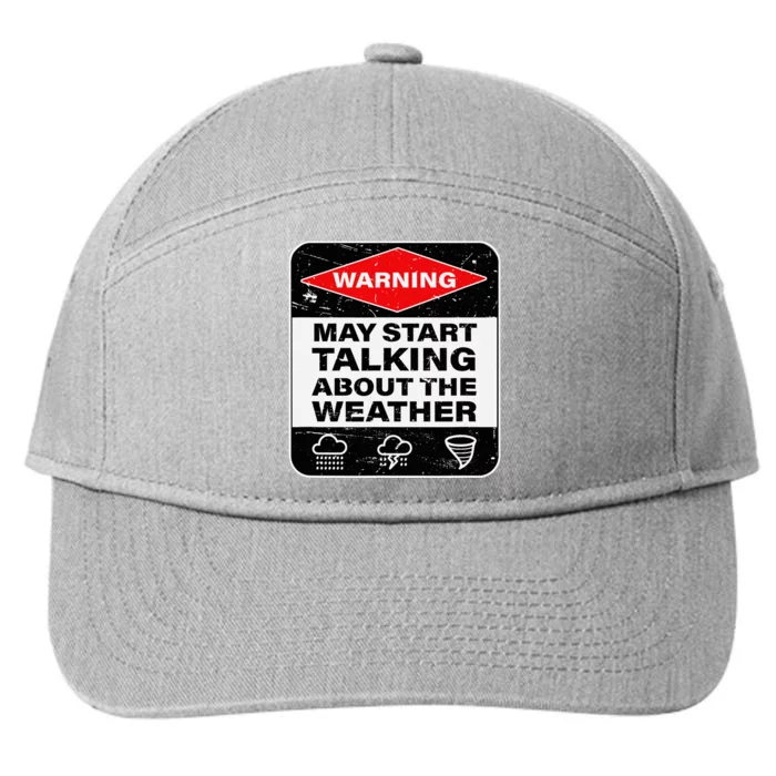 Weather Warning Funny Raining Storms Meteorology 7-Panel Snapback Hat