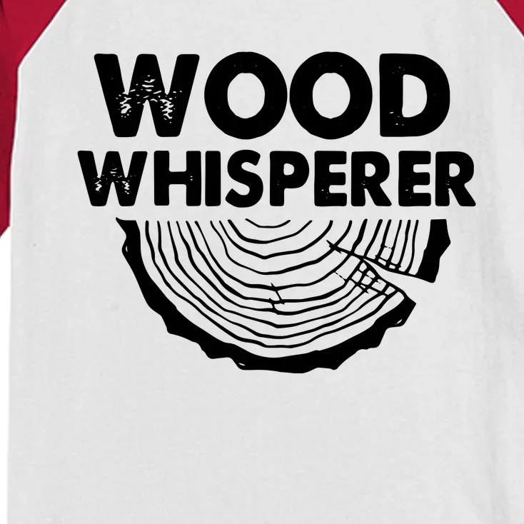 Wood Whisperer Funny Woodworkers Carpentry Lumberjack Kids Colorblock Raglan Jersey