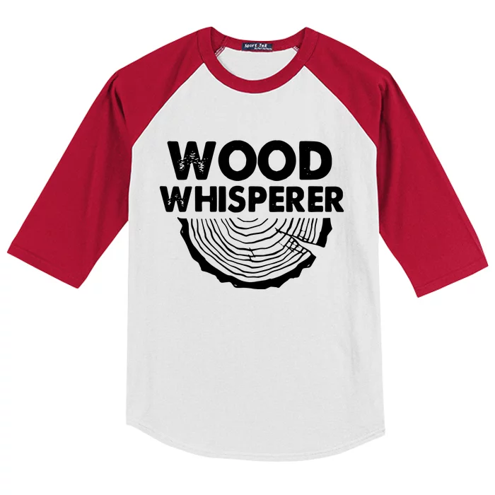 Wood Whisperer Funny Woodworkers Carpentry Lumberjack Kids Colorblock Raglan Jersey