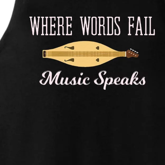 Where Words Fail Music Speaks Appalachian Dulcimer Ladies Tri-Blend Wicking Tank