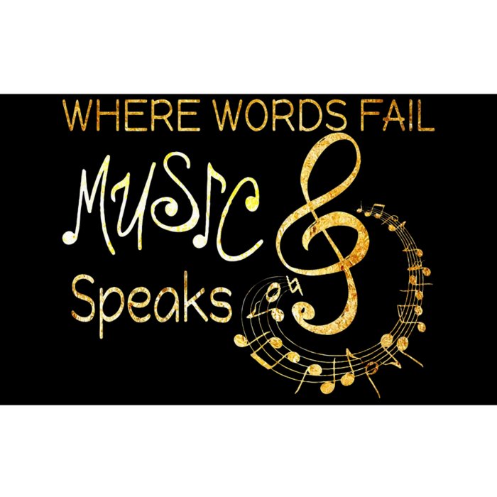 Where Words Fail Music Speaks Musical Music Notes Bumper Sticker