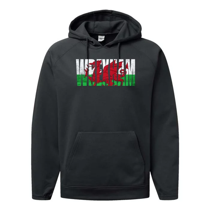 W.R.E.X.H.A.M Wales Flag Welsh Dragon Gifts Apparel Merch Souvenir Performance Fleece Hoodie