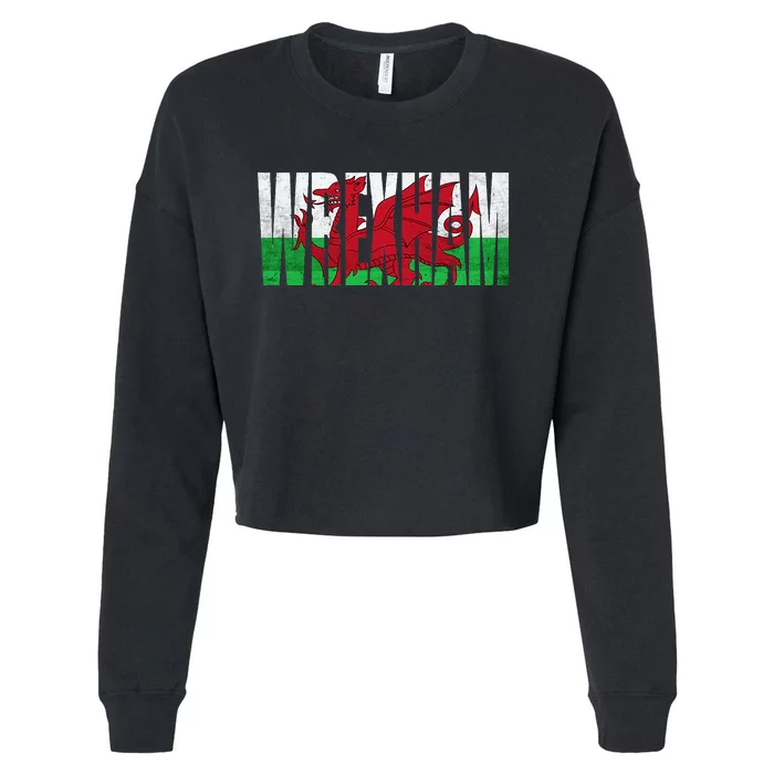 W.R.E.X.H.A.M Wales Flag Welsh Dragon Gifts Apparel Merch Souvenir Cropped Pullover Crew