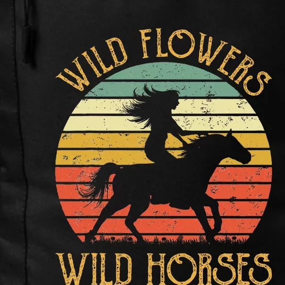 Wild West Flowers Wild Horses Western Cowgirl Country Music Daily Commute Backpack