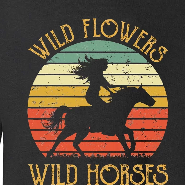 Wild West Flowers Wild Horses Western Cowgirl Country Music Toddler Sweatshirt