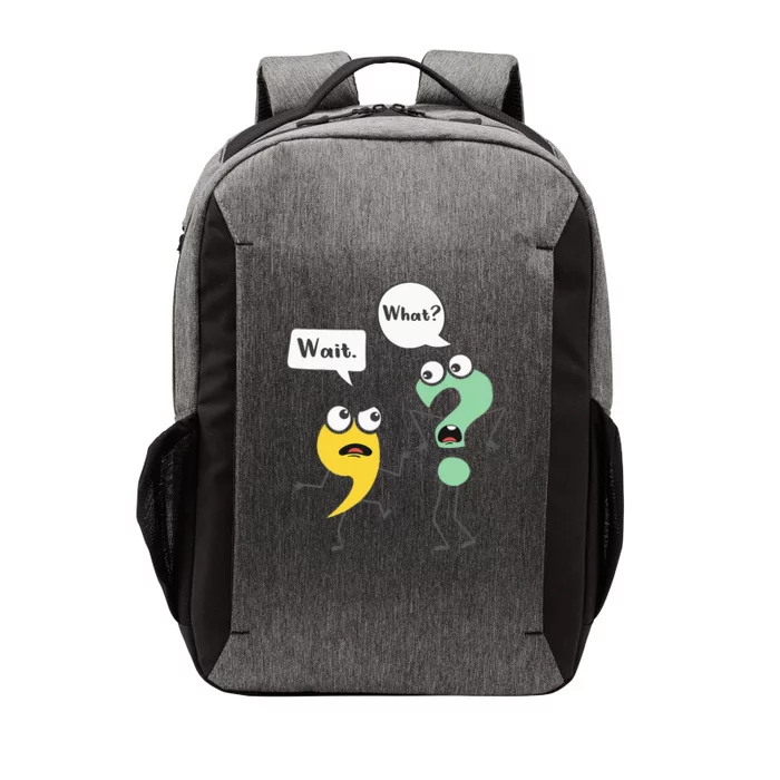 Wait What Funny English Teacher Grammar Police Grammarian Vector Backpack