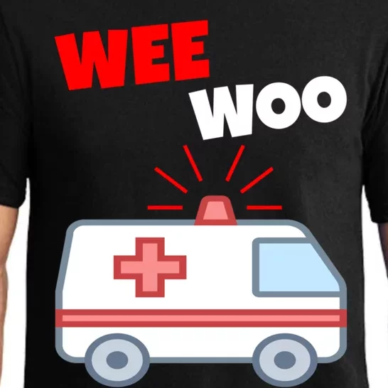 Wee Woo Funny Ambulance Emr Ems Paramedic First Responder Gift Pajama Set