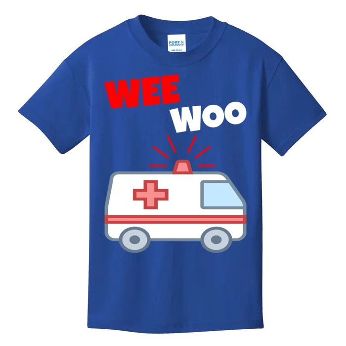 Wee Woo Funny Ambulance Emr Ems Paramedic First Responder Gift Kids T-Shirt