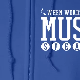 Where Words Fail Music Speaks Great Gift Musician Teacher Quote Gift Cute Gift Full Zip Hoodie