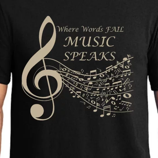 Where Words Fail Music Speaks Musical Music Notes Pajama Set