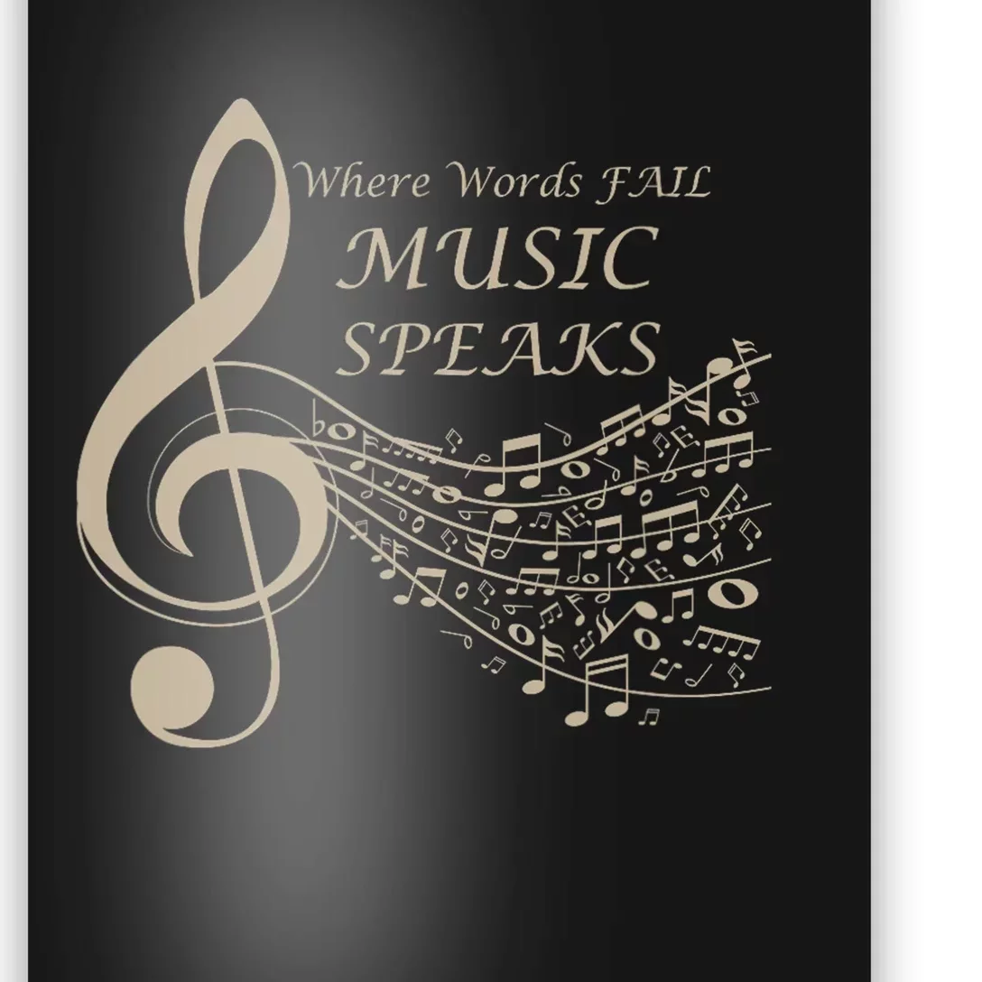 Where Words Fail Music Speaks Musical Music Notes Poster