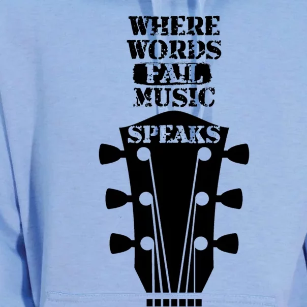 Where Words Fail Music Speaks Gift Meaningful Gift Unisex Surf Hoodie