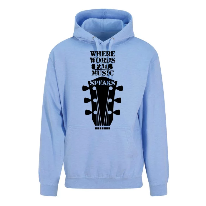 Where Words Fail Music Speaks Gift Meaningful Gift Unisex Surf Hoodie