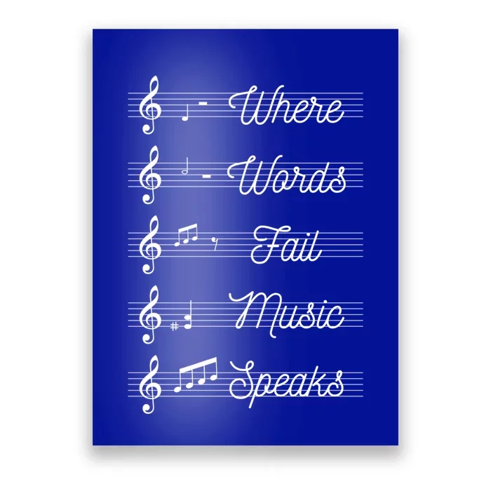 Where Words Fail Music Speaks Teach Teaching Teacher Gift Poster