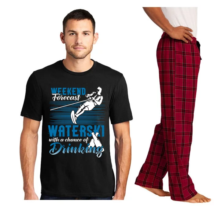 Waterski Weekend Forecast Ing Gift Funny Water Skiing Gift Pajama Set