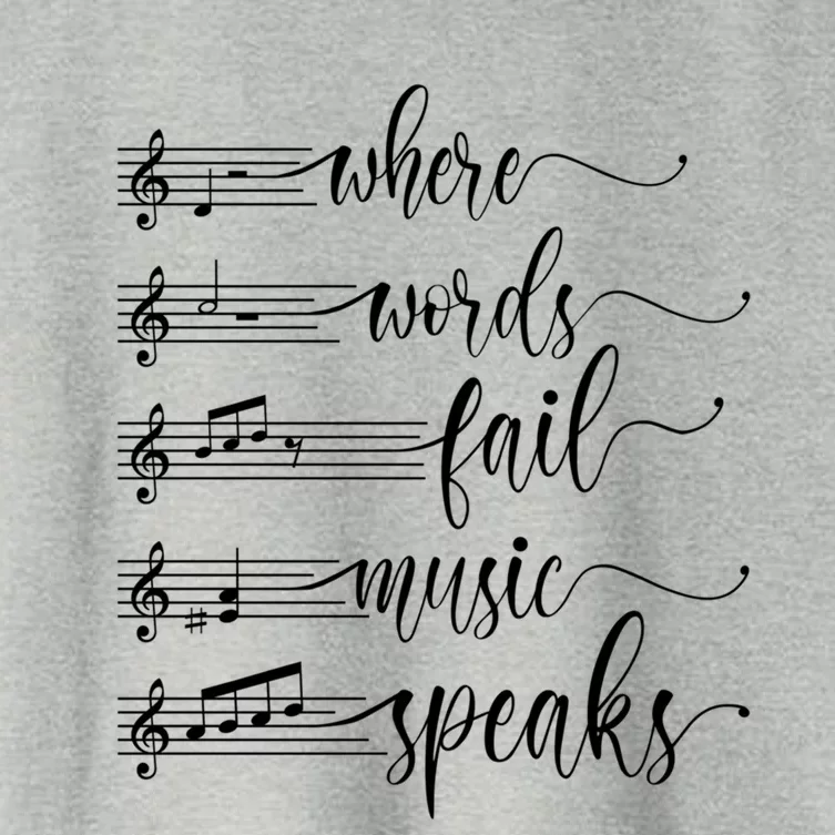 Where Words Fail Music Speaks Music Teacher Great Gift Women's Crop Top Tee