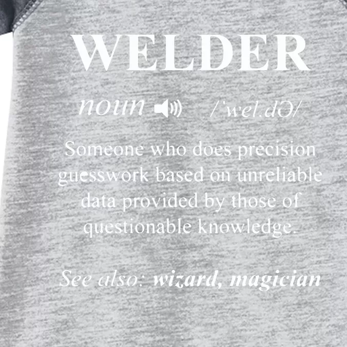 Welding Welder Funny Noun Definition Weld Infant Baby Jersey Bodysuit