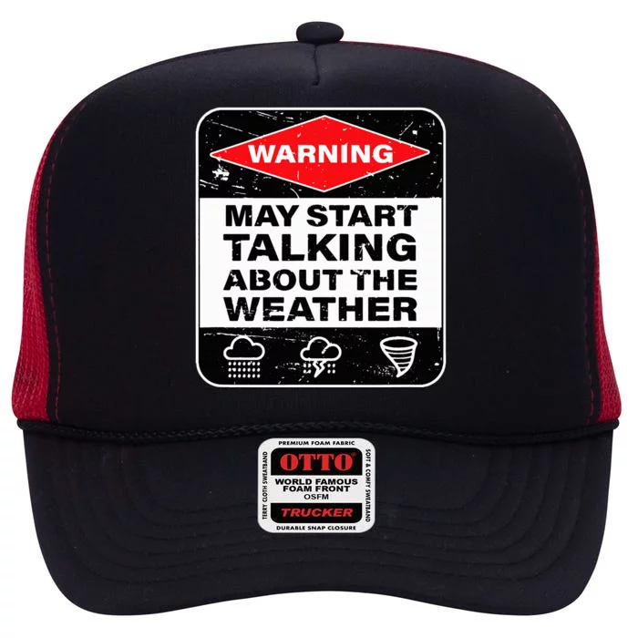 Weather Warning Funny Raining Storms Meteorology High Crown Mesh Trucker Hat