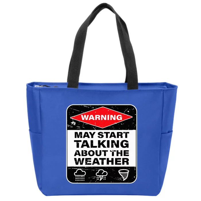 Weather Warning Funny Raining Storms Meteorology Zip Tote Bag