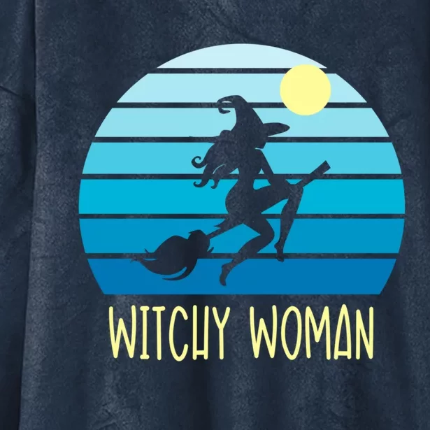 Witch Witchy Funny Gift Hooded Wearable Blanket