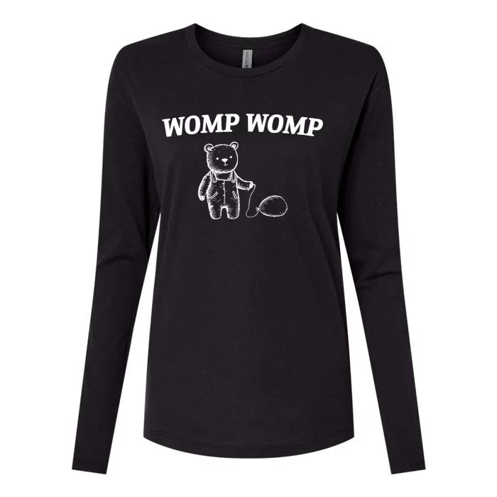 Womp Womp Funny Trending Quote Cartoon Bear Womens Cotton Relaxed Long Sleeve T-Shirt