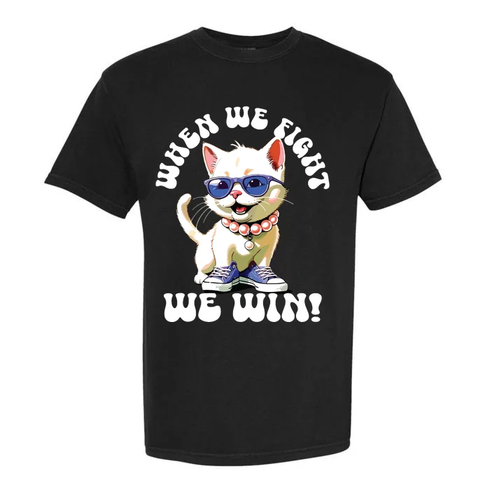 When We Fight We Win Kamala Harris Cat Lady Boho Women Garment-Dyed Heavyweight T-Shirt