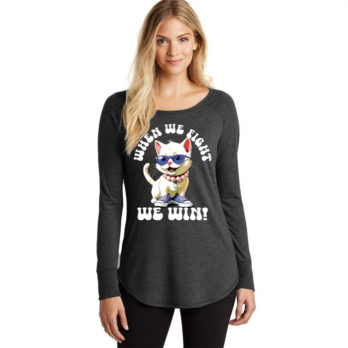 When We Fight We Win Kamala Harris Cat Lady Boho Women Women's Perfect Tri Tunic Long Sleeve Shirt