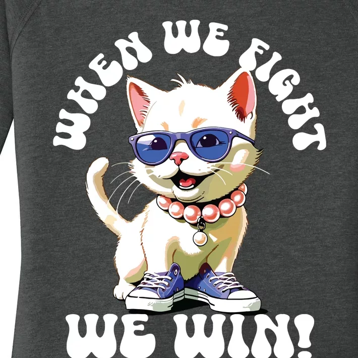 When We Fight We Win Kamala Harris Cat Lady Boho Women Women's Perfect Tri Tunic Long Sleeve Shirt