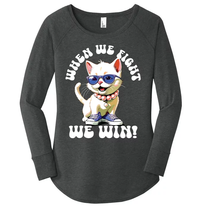 When We Fight We Win Kamala Harris Cat Lady Boho Women Women's Perfect Tri Tunic Long Sleeve Shirt