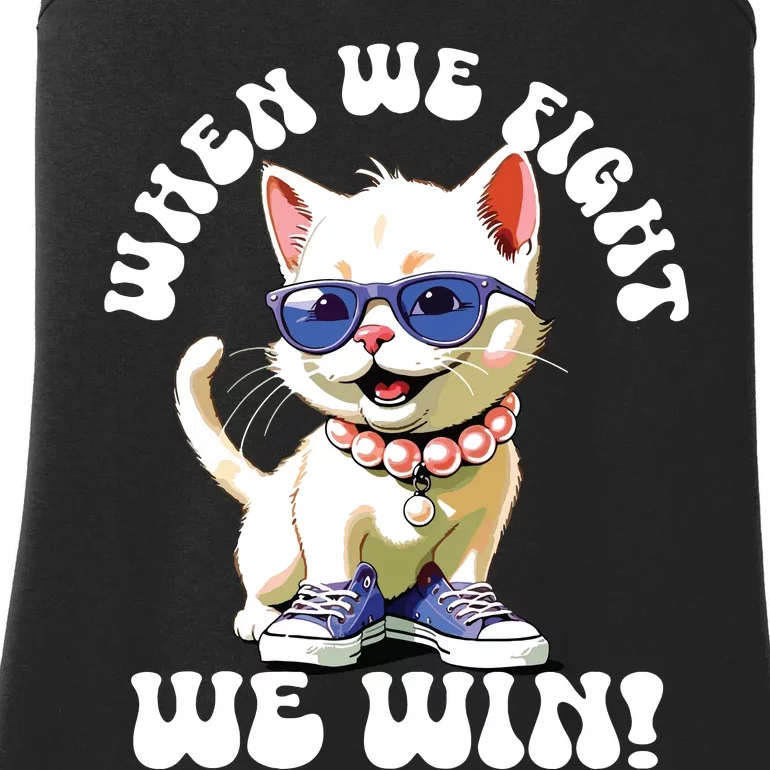 When We Fight We Win Kamala Harris Cat Lady Boho Women Ladies Essential Tank