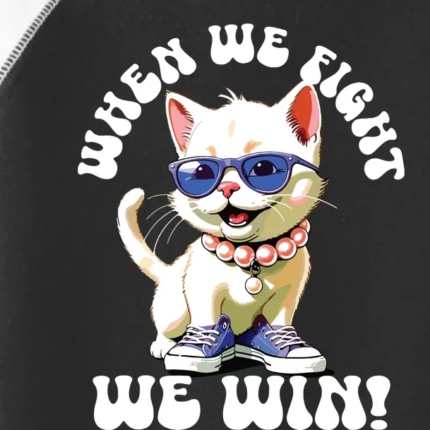 When We Fight We Win Kamala Harris Cat Lady Boho Women Toddler Fine Jersey T-Shirt