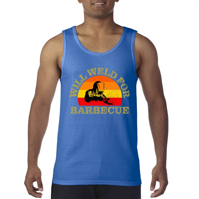 Will Weld For Barbecue Funny Welding Welder Gift Tank Top