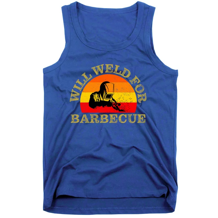 Will Weld For Barbecue Funny Welding Welder Gift Tank Top