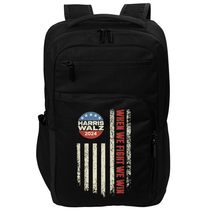 When We Fight We Win Kamala Harris Cat Lady Boho Impact Tech Backpack