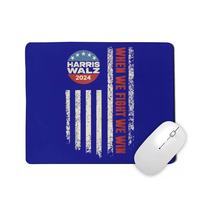 When We Fight We Win Kamala Harris Cat Lady Boho Mousepad