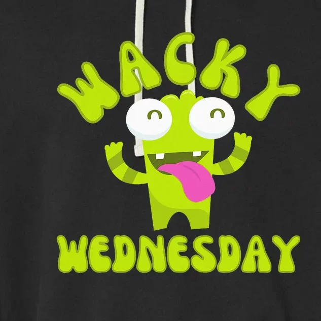 Wacky Wednesday Funny Green Ogre Mismatch Garment-Dyed Fleece Hoodie