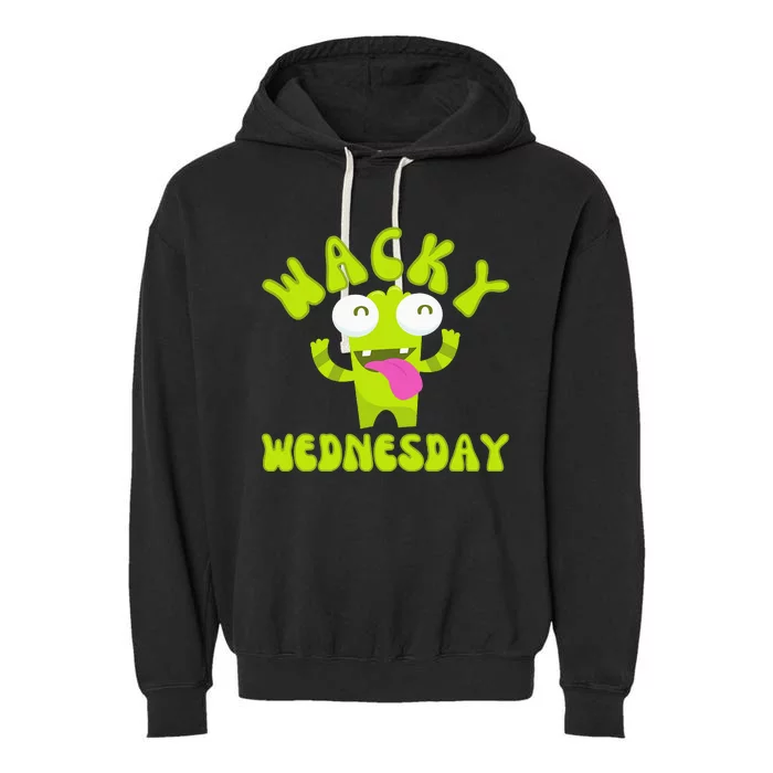 Wacky Wednesday Funny Green Ogre Mismatch Garment-Dyed Fleece Hoodie