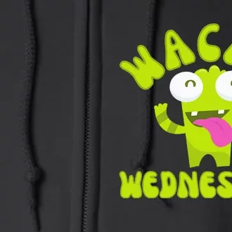 Wacky Wednesday Funny Green Ogre Mismatch Full Zip Hoodie